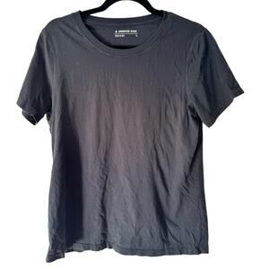 American Giant Black Crewneck Short Sleeve Lightweight Cotton Tee Womens Large